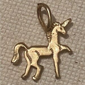 Small 14k Yellow Gold Jumping Dolphins Sea Ocean Pendant Charm